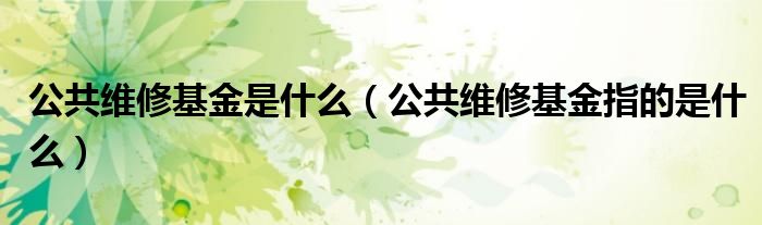 公共培修基金可以不交吗 公共培修基金和专项培修资金的区别