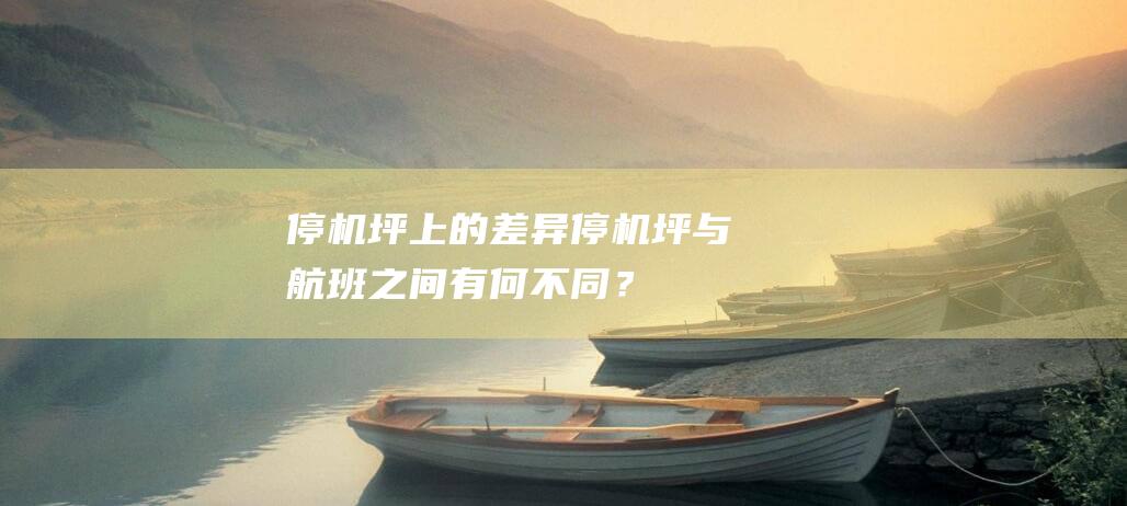 停机坪上的差异：停机坪与航班之间有何不同？