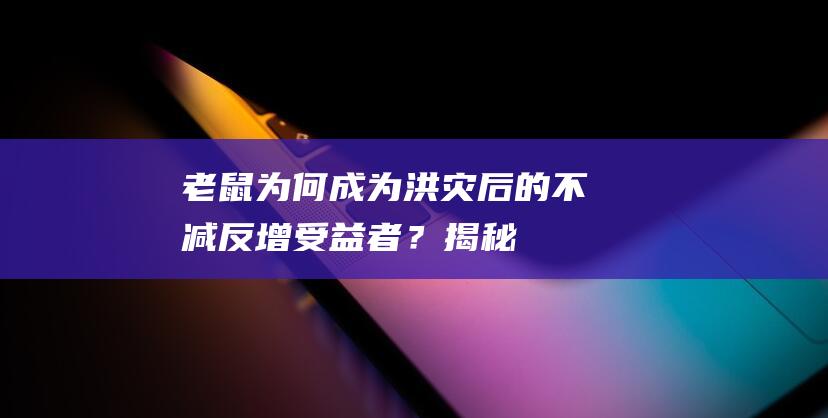 老鼠为何成为洪灾后的“不减反增”受益者？揭秘老鼠成为宠物的奥秘